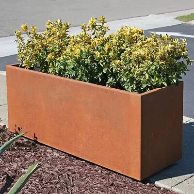 Metal Rusty Planter Plant Trough Flower Pot Garden Outdoor Large Rectangle Box  • £99.95