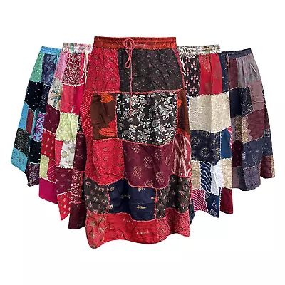 Handmade Patchwork Hippie Long Skirt Harem Womens Bohemian Hippy Elastic Waist • £25.99