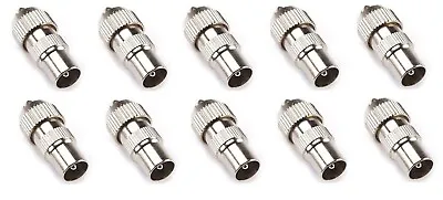 £3.99 • Buy 10 X Easy Fit Male TV Aerial Coax Coaxial Plugs With Solder Free Clamping Screw
