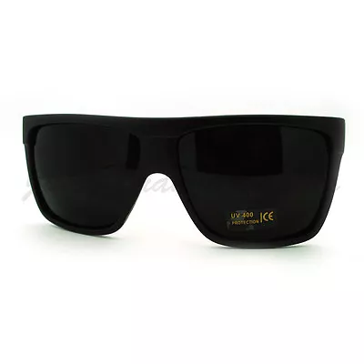 Dark Black Lens Sunglasses Flat Top Square Oversized Mob Style • $10.95