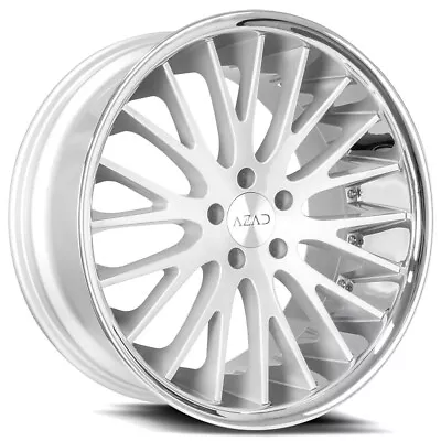 22  Staggered Azad Wheels AZ33 Brushed Silver With Chrome SS Rims • $2020