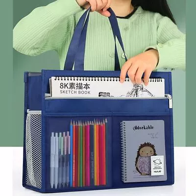 Thickened Oxford Handheld Book Bag Zipper 8k File Bag  School Office Supplies • $27.65