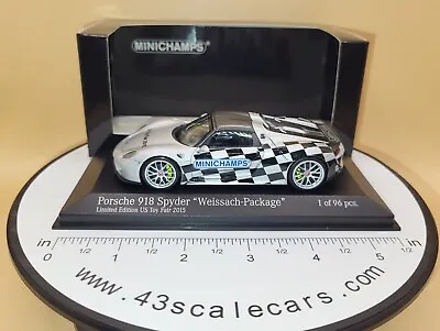 1/43 Porsche 918 Spyder Weissach Package Limited US Toy Fair 2015 Minichamps • $169.95