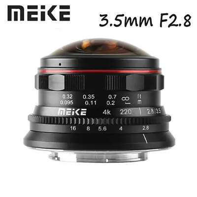 Meike 3.5mm F2.8 Fisheye Manual Foucs Lens For Panasonic Olympus M4/3 M43 Mount  • $146
