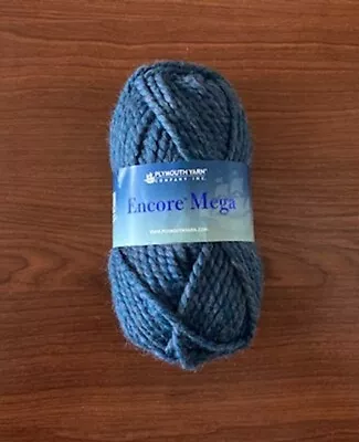 Plymouth Encore Mega Blue Yarn #6 Acrylic/Wool 64 Yds. Each - 8 Available • $3