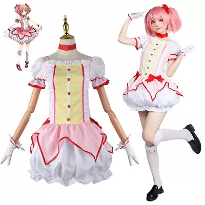 Puella Magi Madoka Magica Kaname Madoka Cosplay Costume Outfit Party Women Dress • $29