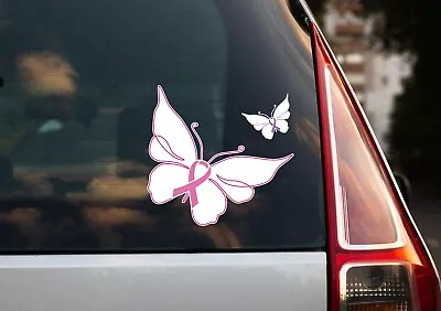 Butterfly Ribbon Cancer Awareness Decal Sticker Breast Skin Brain All  Cancer • $6.99