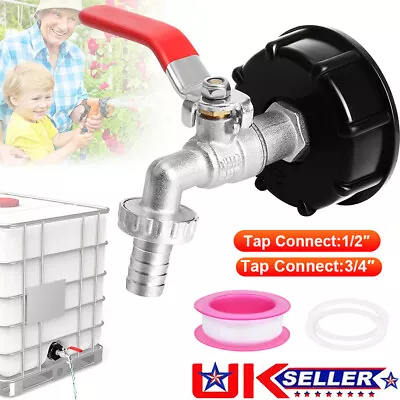 IBC Tank Adapter Connector S60X6 To Garden Tap With 3/4  Hose Fitting Fuel Water • £7.99