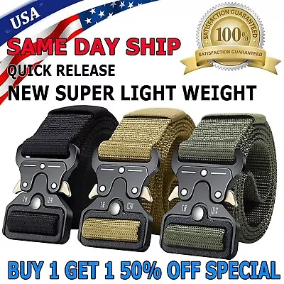 MEN Casual Military Tactical Army Adjustable Quick Release Belts Pants Waistband • $6.95