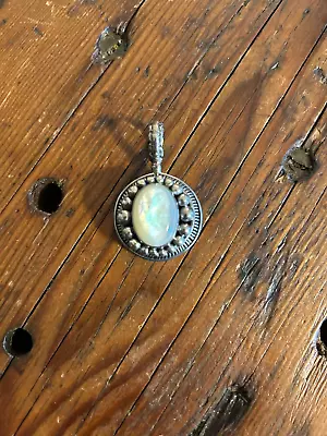 Beautiful Chunky Sterling Mother Of Pearl Pendant • $19