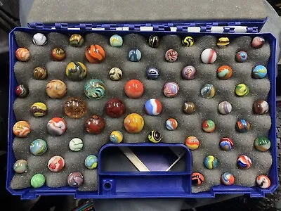 VINTAGE MINI MARBLE COLLECTION Of 59 EXCITING MARBLES! GREAT VARIETY In ONE LOT! • $600