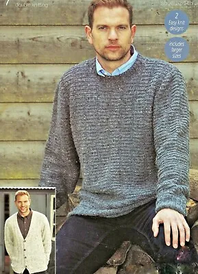 0846 Men's Sweater & Cardigan 36-54  DK - Vintage Knitting Pattern Reprint • £3.49