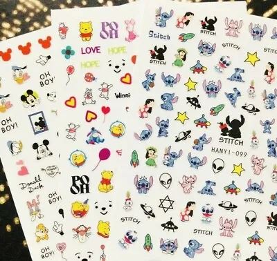 40+ MIX Styles Nail Art Sticker Set Quality Autumn Kawaii XMAS Cartoon Decal  • £3.99