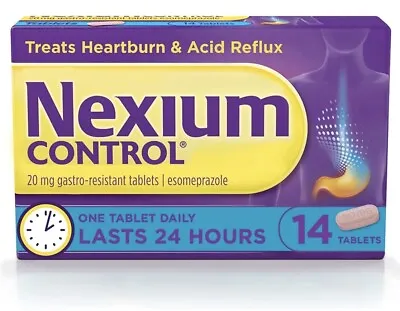 Nexium Control - 14 Tablets 20MG Gastro Resistant Heartburn Acid Reflux Relief • £9.49