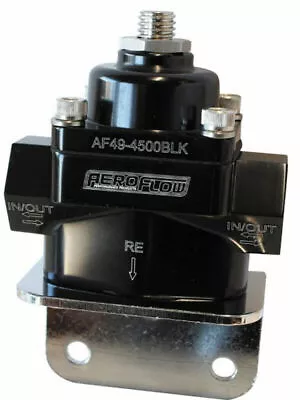 Aeroflow Bypass Fuel Pressure Regulator 4.5-9PSI 3/8  NPT Ports (AF49-4500BLK) • $103.88