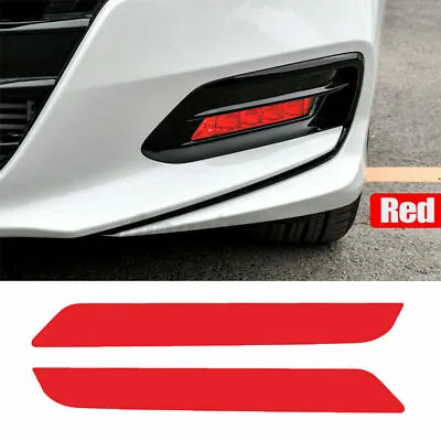 2x Red Car Fog Light Film Front Overlays Vinyl Tint Sticker DIY Headlight Cover • $4.89