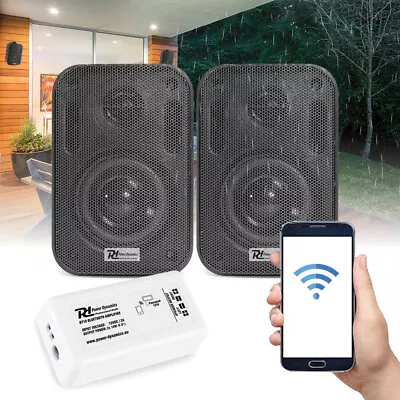 Bluetooth Wall Speakers And Bluetooth Amplifier System Indoor Outdoor 3  Black • £56.99