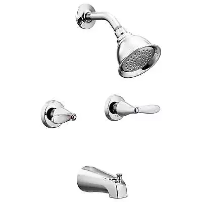 Moen Adler Two Handle Chrome Tub And Shower Faucet • $63.99