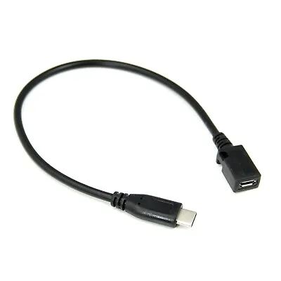 Micro USB Socket Female To Type C Male Plug Cable Lead Cord Adapter Converte • £3.30