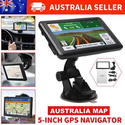 5  Car Truck Navigation GPS Navigator System Sat Nav Lifetime AU Map Speedcam HD • $46.95