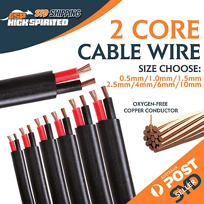 Sturdy Twin Core Automotive Cable Solar Power Wire 13mm 10mm 6mm 4mm 2.5mm-0.5mm • $10.22