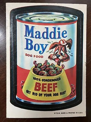 1973 Wacky Packages Series 1  MADDIE BOY  White Back • $5.50