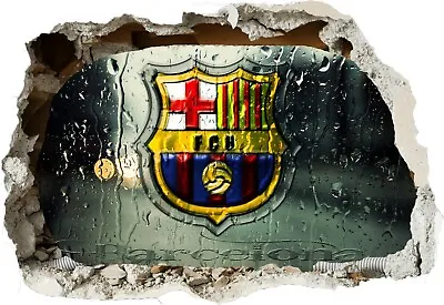 £29.99 • Buy FC Barcelona Spain Football 3d Smashed View Wall Sticker Poster Bedroom Z453