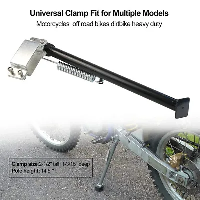 $65.36 • Buy 14  Clamp On Side Kick Stand For Motorcycle Off Road Dirt Bike CR125 CR250 CR500