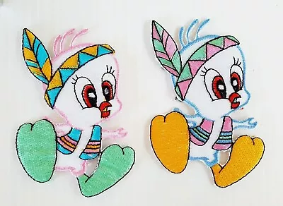 Lot Of 2 X Cloth Patch Motif Applique  - Baby Tweety Bird Indian Sqaw • $5.99