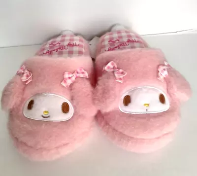 Sanrio My Melody Face Warm Plush Room Shoes Kids Size Dcut Slippers Light Pink • $17.99