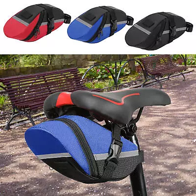 1x Bike Saddle Bag Waterproof Bicycle Under Seat Storage Tail Pouch Cycling Bag • £9.37