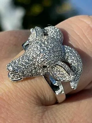 Real Solid 925 Sterling Silver Custom GOAT Ring CZ Iced Animal HipHop Pinky • $57.13