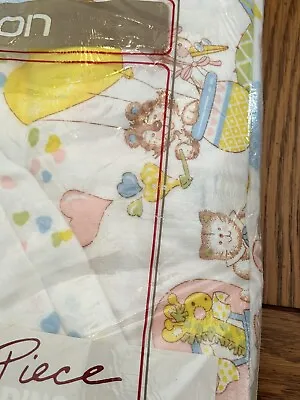 NOS HTF VTG Beacon 3 Piece Baby Bedding Nursery Set Receiving Blanket Crib Sheet • $120