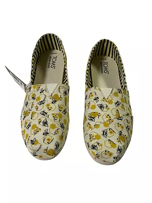 Toms Womans Alpargata Bees Floral Print Slip On Shoes Size 9 • $55.99