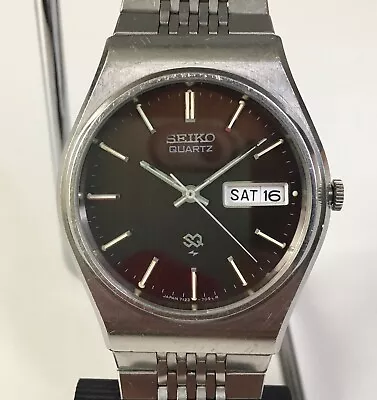 1979 Seiko SQ 7123-7040 Mens Watch Brown Dial Quartz New Battery Please Read • £59.99