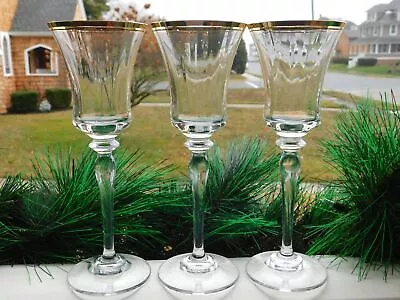 Set Of 3 Mikasa Jamestown Gold 8 3/4  Wine Glasses • $14.99