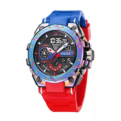 SMAEL Men's Military Wrist Watch Sport Quartz Analog Digital Shock Waterproof • $37.05