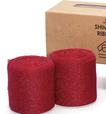 Vitalizart Red Tulle New  2 Rolls Of Shimmer Ribbon  1.5” X 5 Yards Each • $9.90