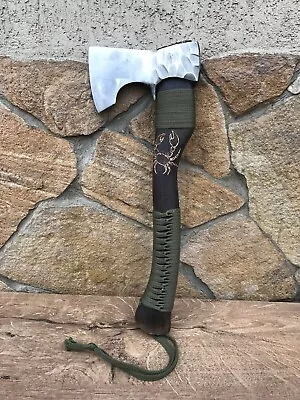 Custom Handmade Carbon Steel Viking Hatchet Hunting Tactical Tomahawk Axe • $95