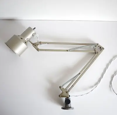 VINTAGE Anglepoise Style Industrial - Bench Mount Machinist Lamp - Adjustable • $118.12