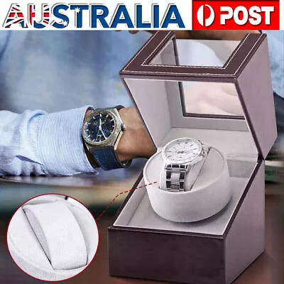 Luxury Single Watch Winder Box Automatic Motor Display Leather Storage Case • $29.92