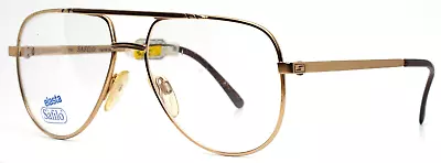 Vintage SAFILO Sporting 123/P 000 Gold Mens Aviator Eyeglasses 56-15-140 B:48 • $29.99