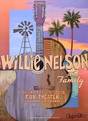$91 • Buy Willie Nelson And Friends Concert Poster Chris Peterson Signed 2018