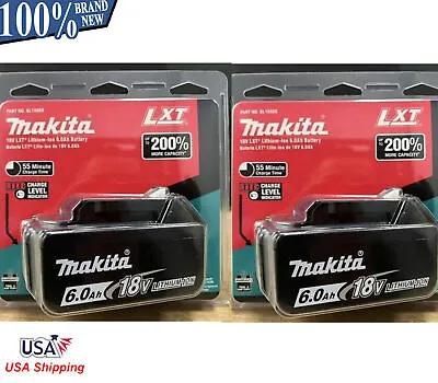 2Pack Makita 18V LXT 6 Ah Li-Ion Battery BL1860B New B • $70