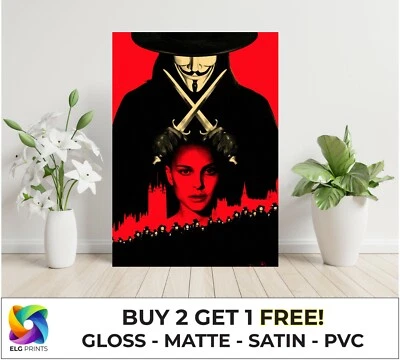 $4.98 • Buy V For Vendetta Classic Movie Large Poster Art Print Gift In Multiple Sizes