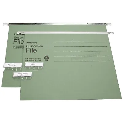 £10.95 • Buy Green Hanging Suspension Files Tabs Insert Filing Cabinet A4 Or Foolscap Folders