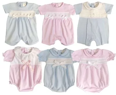 £10 • Buy Baby ROMPER SUIT Boy Girl Smocked BOWS Spanish Style 