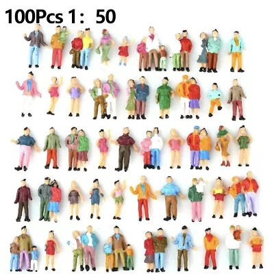 1 50 Scale Painted Figures For Model Trains Pack Of 100 Multicolor People • £13.70