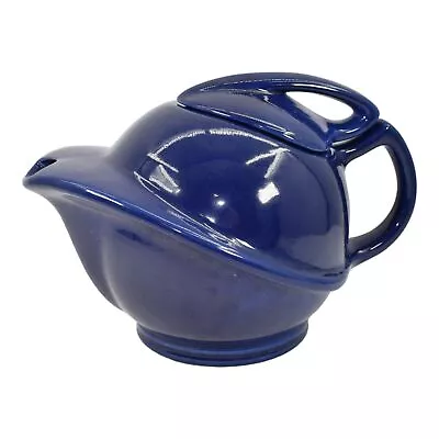 Red Wing 1940s Vintage Art Deco Pottery Saturn Cobalt Blue Ceramic Teapot 258 • $26