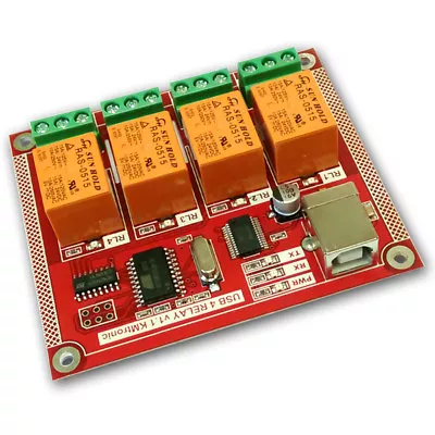 KMTronic USB 4 Channel Relay Board RS232 Serial Controlled PCB • $32